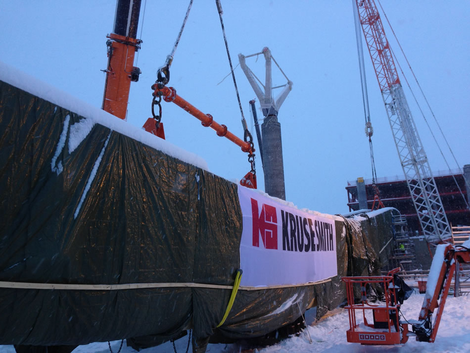 VestKran KruseSmith Gardermoen Limtrebjelke samløft 3